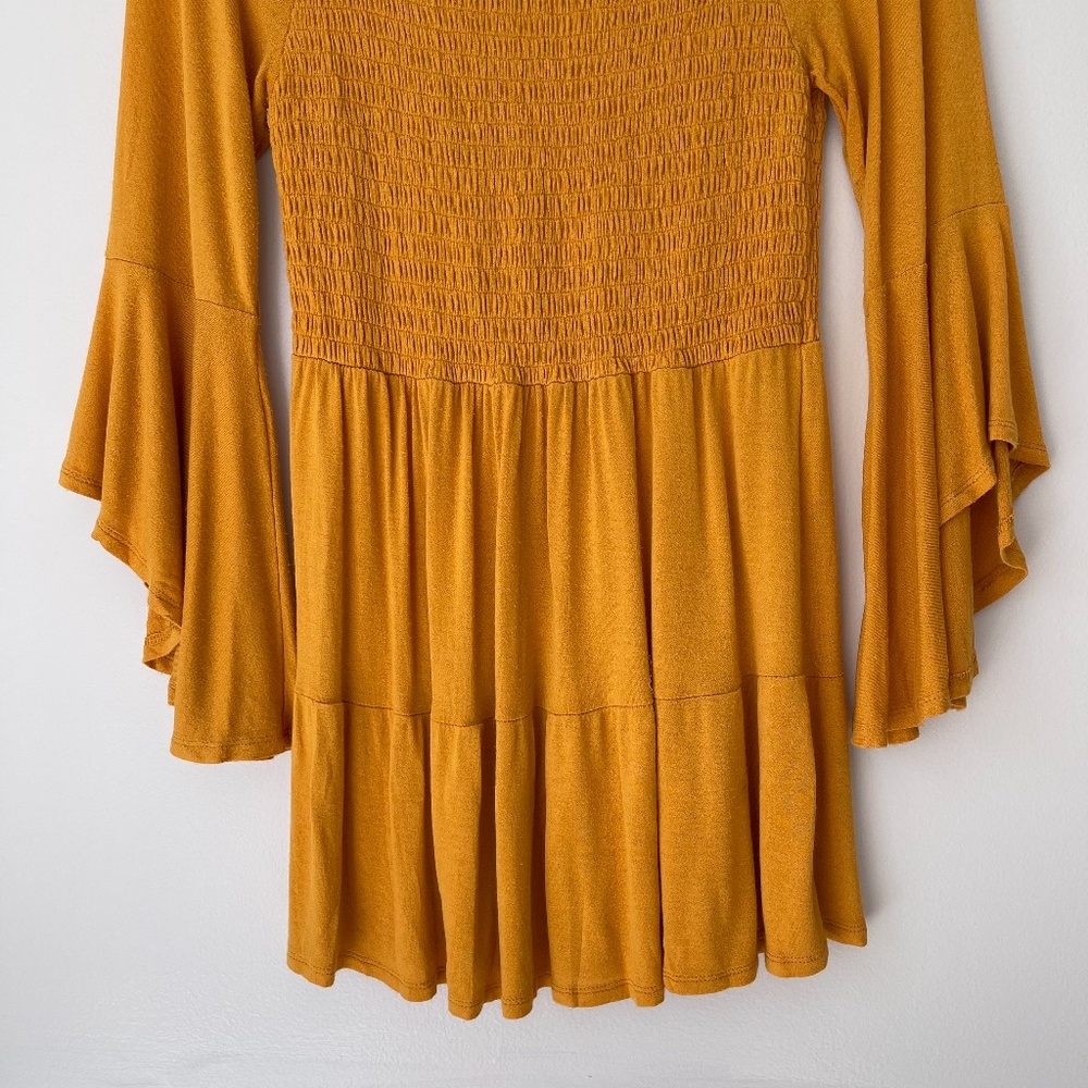 Time and Tru Mustard‎ Yellow Flowy Dress Sz S - Picture 4 of 7